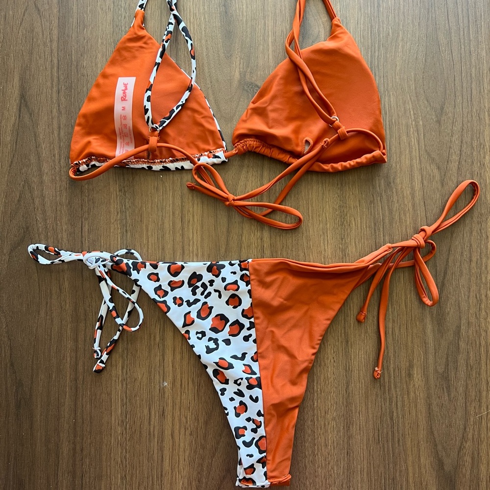 NWOT Cheetah Print/Orange bikini set